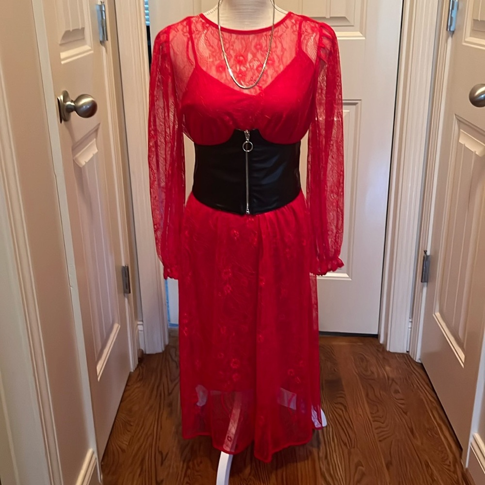 NWT Elegant Red Lace Dress